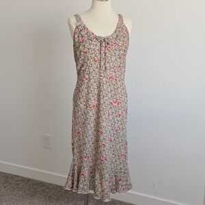 VTG Babydoll Dress Bias Cut Floral Guest Event Party Coquette No Tags M/L
